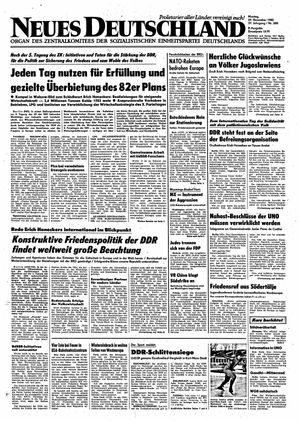 Neues Deutschland Online-Archiv vom 29.11.1982