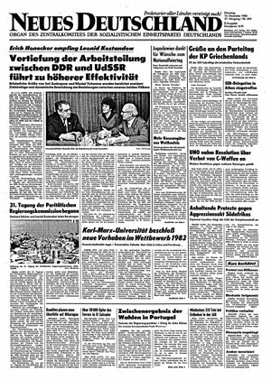 Neues Deutschland Online-Archiv on Dec 14, 1982