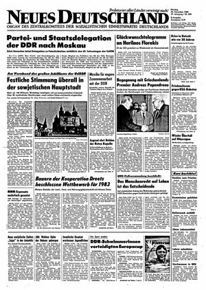 Neues Deutschland Online-Archiv vom 20.12.1982