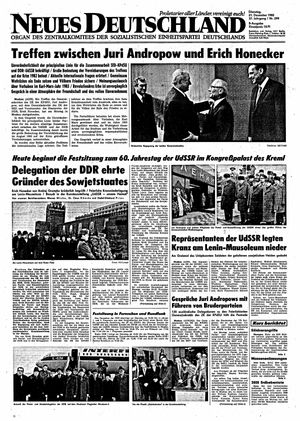 Neues Deutschland Online-Archiv vom 21.12.1982