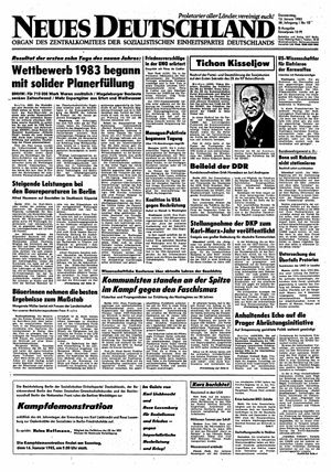 Neues Deutschland Online-Archiv vom 13.01.1983