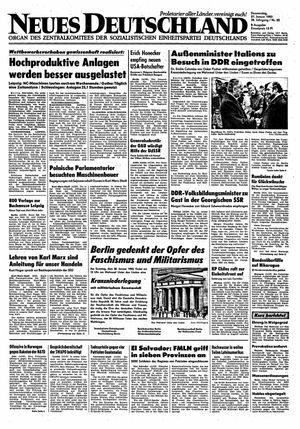 Neues Deutschland Online-Archiv vom 27.01.1983