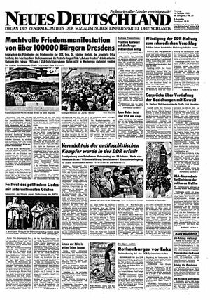 Neues Deutschland Online-Archiv vom 14.02.1983
