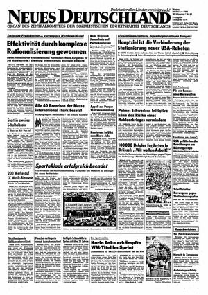 Neues Deutschland Online-Archiv vom 28.02.1983
