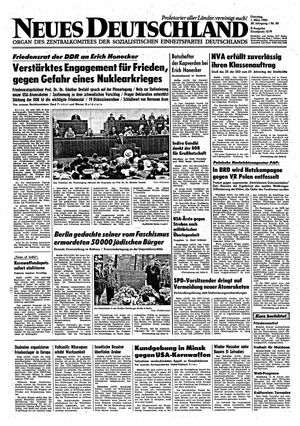 Neues Deutschland Online-Archiv vom 01.03.1983
