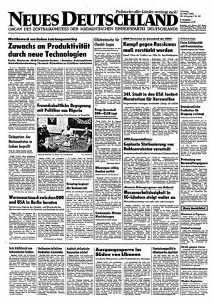 Neues Deutschland Online-Archiv vom 22.03.1983