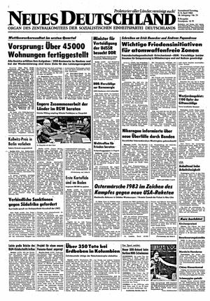 Neues Deutschland Online-Archiv vom 02.04.1983