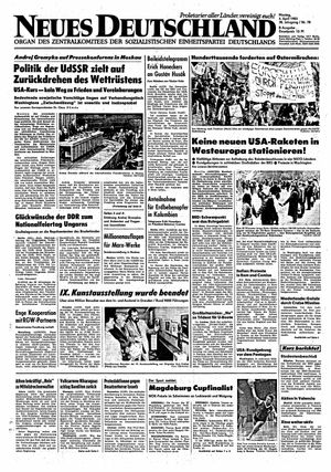Neues Deutschland Online-Archiv vom 04.04.1983
