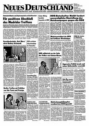 Neues Deutschland Online-Archiv vom 20.04.1983