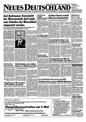 Neues Deutschland Online-Archiv vom 28.04.1983