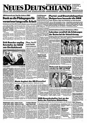 Neues Deutschland Online-Archiv vom 11.06.1983