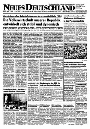 Neues Deutschland Online-Archiv vom 16.07.1983