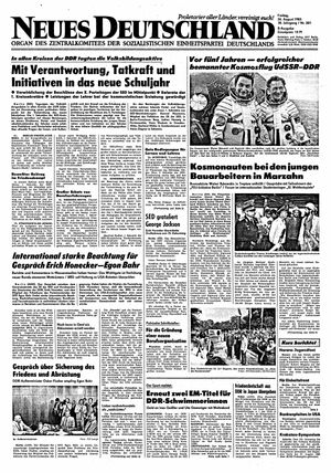 Neues Deutschland Online-Archiv vom 26.08.1983