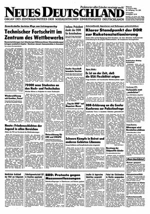 Neues Deutschland Online-Archiv vom 31.08.1983
