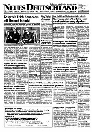 Neues Deutschland Online-Archiv vom 06.09.1983
