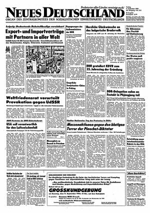 Neues Deutschland Online-Archiv vom 09.09.1983