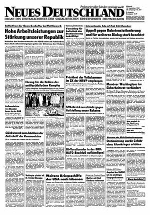 Neues Deutschland Online-Archiv on Sep 14, 1983