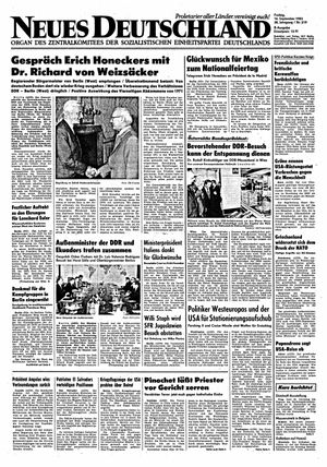Neues Deutschland Online-Archiv vom 16.09.1983