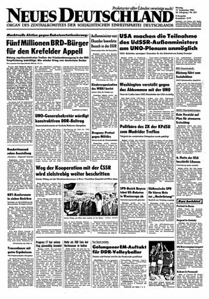 Neues Deutschland Online-Archiv vom 19.09.1983