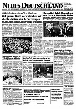 Neues Deutschland Online-Archiv vom 20.09.1983