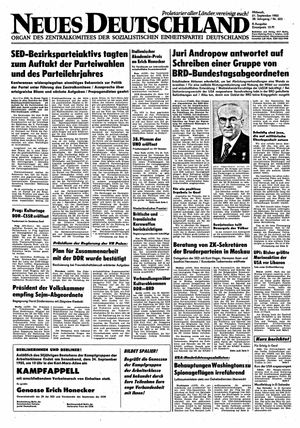 Neues Deutschland Online-Archiv on Sep 21, 1983