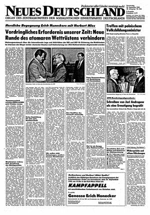 Neues Deutschland Online-Archiv vom 22.09.1983