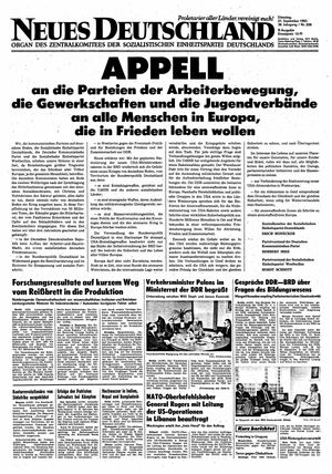 Neues Deutschland Online-Archiv vom 27.09.1983