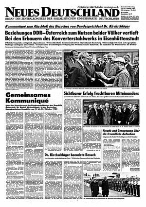 Neues Deutschland Online-Archiv vom 15.10.1983
