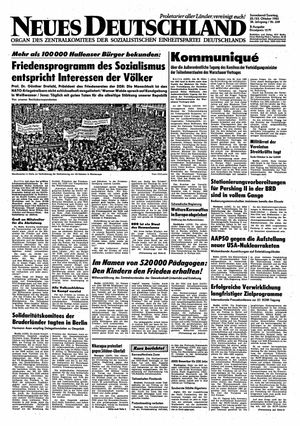 Neues Deutschland Online-Archiv vom 22.10.1983
