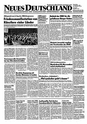 Neues Deutschland Online-Archiv vom 17.11.1983