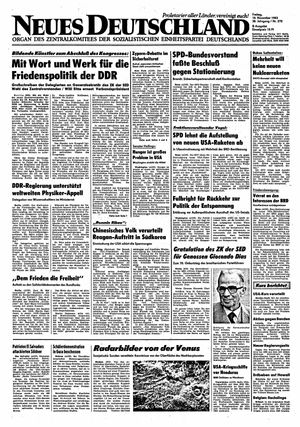 Neues Deutschland Online-Archiv vom 18.11.1983