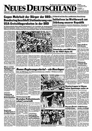 Neues Deutschland Online-Archiv vom 23.11.1983