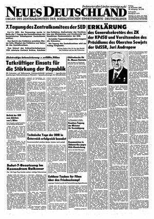 Neues Deutschland Online-Archiv vom 25.11.1983