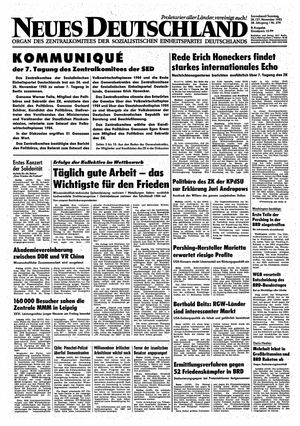 Neues Deutschland Online-Archiv vom 26.11.1983