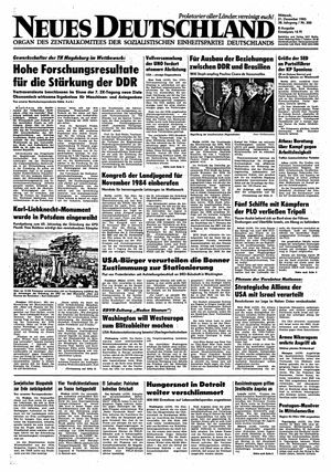 Neues Deutschland Online-Archiv vom 21.12.1983