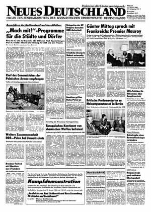 Neues Deutschland Online-Archiv vom 11.01.1984