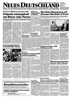Neues Deutschland Online-Archiv vom 12.01.1984