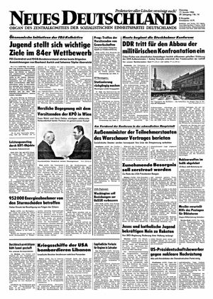 Neues Deutschland Online-Archiv vom 17.01.1984