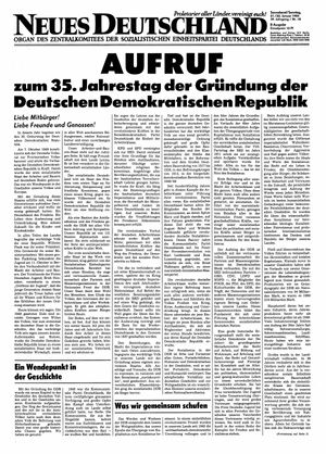 Neues Deutschland Online-Archiv vom 21.01.1984