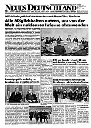 Neues Deutschland Online-Archiv vom 01.02.1984