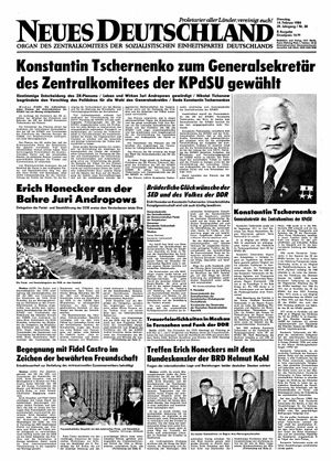 Neues Deutschland Online-Archiv vom 14.02.1984