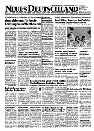 Neues Deutschland Online-Archiv vom 16.02.1984