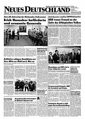 Neues Deutschland Online-Archiv vom 28.02.1984