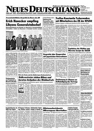 Neues Deutschland Online-Archiv vom 07.03.1984