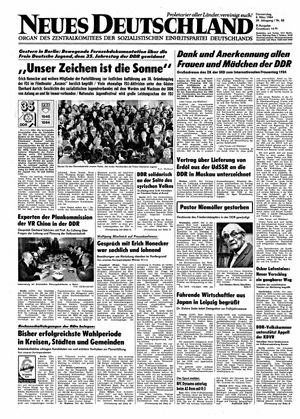 Neues Deutschland Online-Archiv vom 08.03.1984