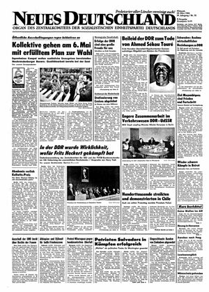 Neues Deutschland Online-Archiv vom 28.03.1984