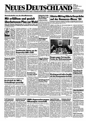 Neues Deutschland Online-Archiv vom 06.04.1984