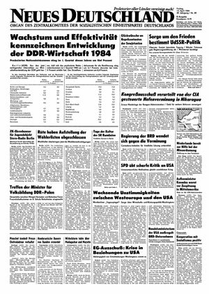 Neues Deutschland Online-Archiv vom 13.04.1984