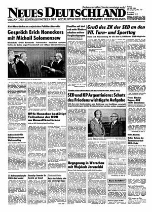 Neues Deutschland Online-Archiv vom 18.05.1984