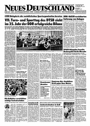 Neues Deutschland Online-Archiv vom 19.05.1984